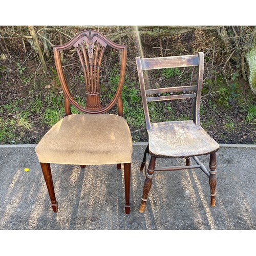 352 - 2 vintage kitchen chairs