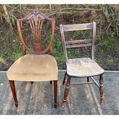 352 - 2 vintage kitchen chairs