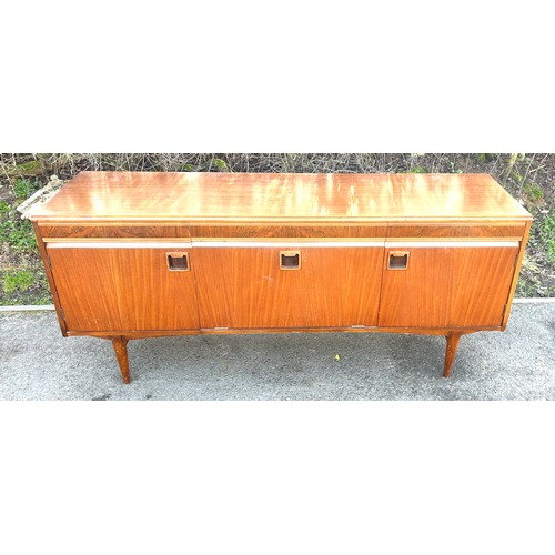 616 - Teak 3 door 3 drawer sideboard measures 66 inches wide 30 inches tall 17.5inches depth