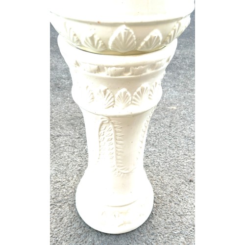 614 - Vintage jardiniere on stand 31 inches tall 11 inches diameter