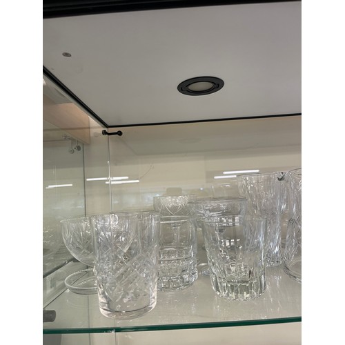 380 - Large selection of vintage and late cut glass includes jug, brandy glasses etc