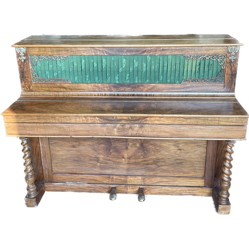 632 - Antique small piano, barley twist legs, approximate measurements: 41 inches tall. 51 inches wide 22.... 