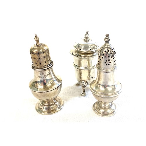 463 - 3 Hallmarked pepper pots and 1 salt