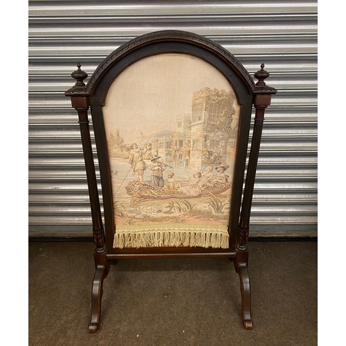 609 - Victorian Firescreen, approximate measurements: