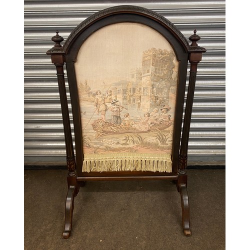 609 - Victorian Firescreen, approximate measurements: