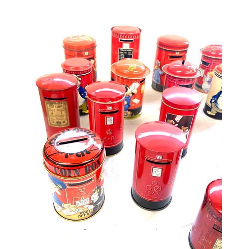 251 - Selection 10 vintage tin money boxes