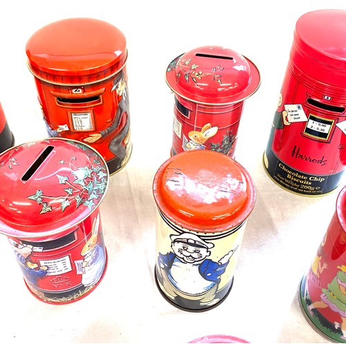 251 - Selection 10 vintage tin money boxes