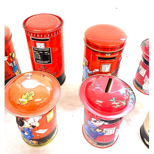 251 - Selection 10 vintage tin money boxes