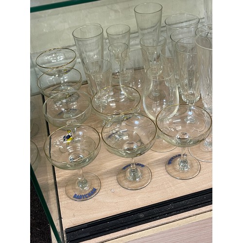 394 - Selection of vintage and later glassware to include babycham glasses etc