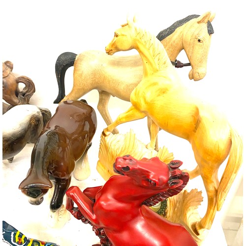 280 - Large selection of assorted horse figures includes metal, resin etc