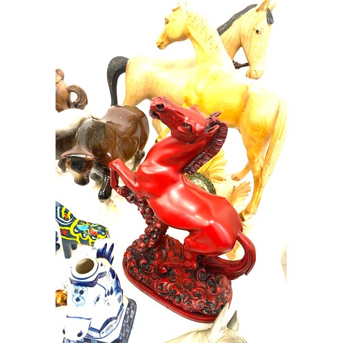 280 - Large selection of assorted horse figures includes metal, resin etc