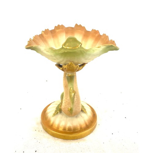 461 - Royal Worcester shell on dolphin base, circa 1910, approximate height 11cm