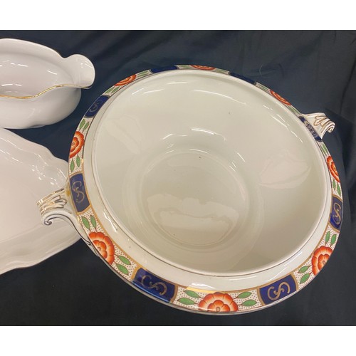 269 - Selection of pottery to include glass decanter, meat plate, tureens etc