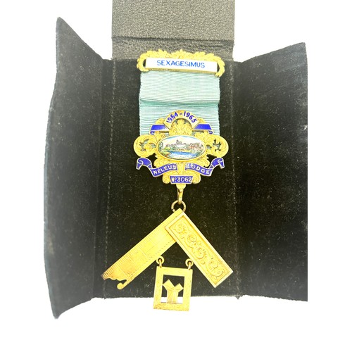 551 - 2 Cased silver and enamel Sexgesimus masonic Jewels
1964-1965 Neleus Lodge no 3062 presented to Wor-... 