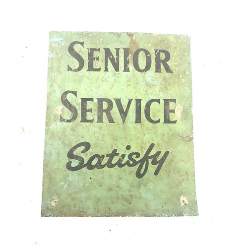 118 - Vintage metal Senior service sign, approximate measurements: 17.5 x 14 inches