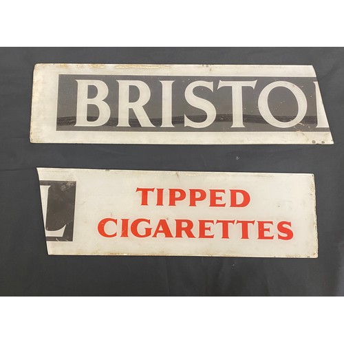 131 - Bristol tipped glass advertising sign, unfortunately this is damaged, approximate measurements: 35.5... 