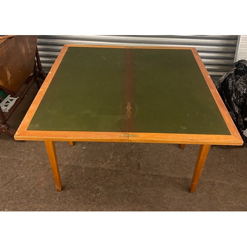 602 - Vintage wooden gaming table, approximate measurements 36 inches square, Height 28.5 inches