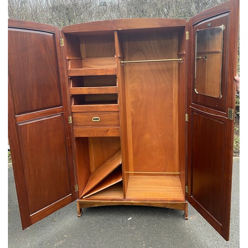 595 - Mahogany 2 door wardrobe by James L and sons measures approx 73 inches tall 42 inches wide 20 inches... 