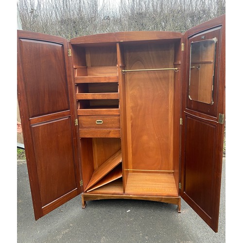 595 - Mahogany 2 door wardrobe by James L and sons measures approx 73 inches tall 42 inches wide 20 inches... 