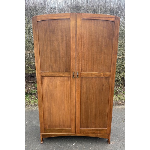 595 - Mahogany 2 door wardrobe by James L and sons measures approx 73 inches tall 42 inches wide 20 inches... 