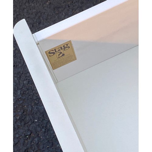 599 - Stagg 6 drawer white chest, approximate measurements:  Height 25.5 inches, Width 53 inches, Depth 17... 