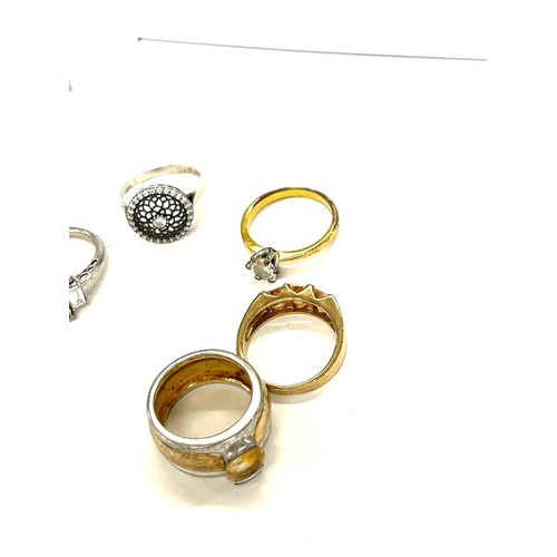 505 - Selection of 10 ladies stone set dress rings includes 3 Silver rings