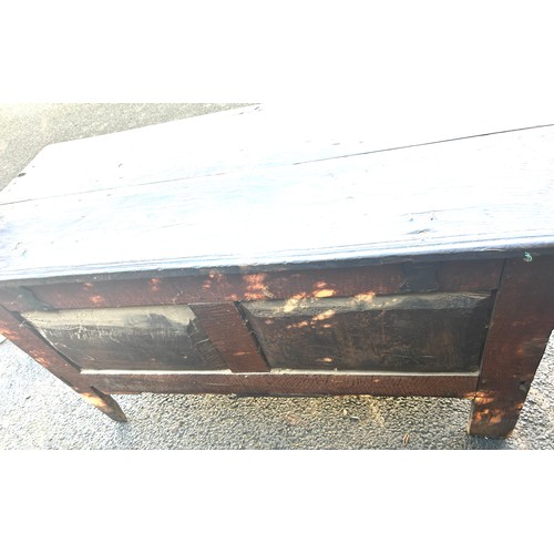 630 - Antique period coffer, approximate measurements: Height 25 inches, Length 46 inches, Depth 29 inches