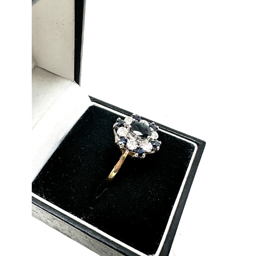 87 - 9ct gold diamond & sapphire  ring weight 3.1g