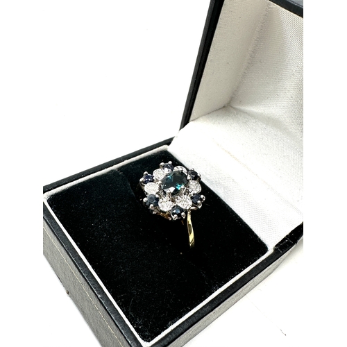 87 - 9ct gold diamond & sapphire  ring weight 3.1g