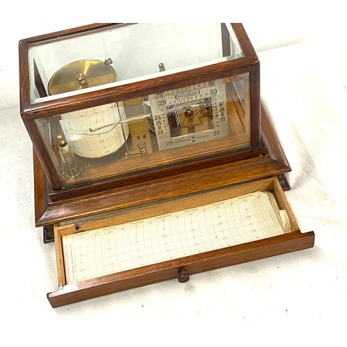 54 - Rare antique beveled glass barograph complete with a dial