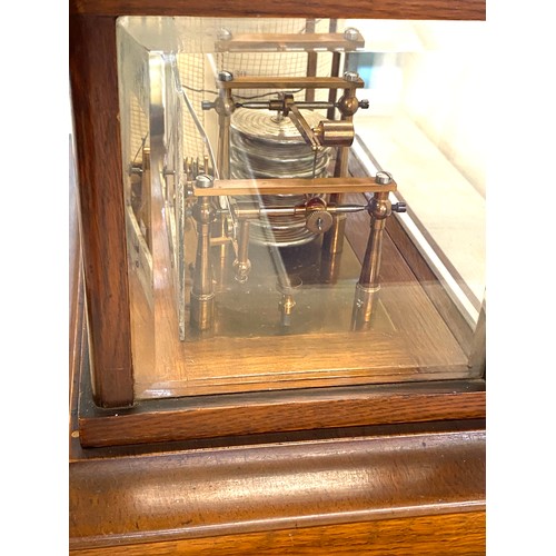 54 - Rare antique beveled glass barograph complete with a dial