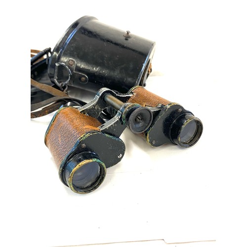 106 - German Nazi WW2 Goerz 8 x 26 binoculars with a Swastika and eagle marks