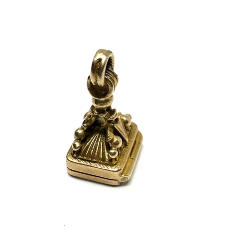 105 - Rare georg jensen 9ct gold opening fob / locket charm weight 4.6g