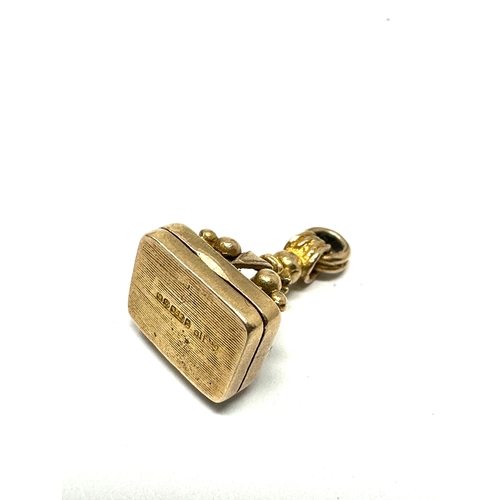 105 - Rare georg jensen 9ct gold opening fob / locket charm weight 4.6g