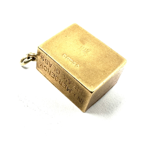 111 - Vintage 9ct gold Emergency money charm weight 3.4g