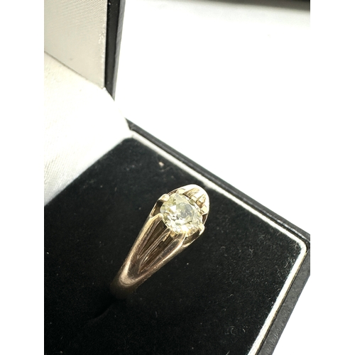 116 - Vintage gold old cut diamond ring diamond measures approx 5.5mm by 5mm est 0.50ct  weight 3.4g