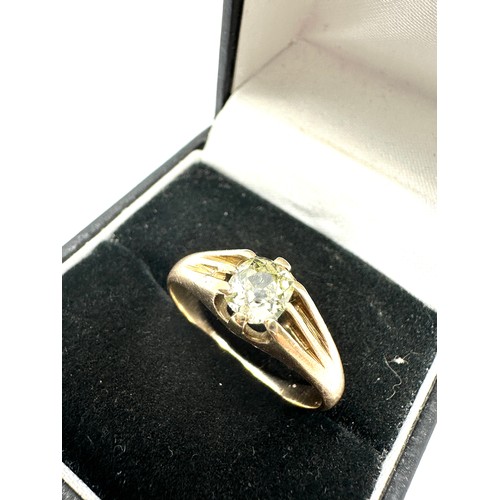 116 - Vintage gold old cut diamond ring diamond measures approx 5.5mm by 5mm est 0.50ct  weight 3.4g