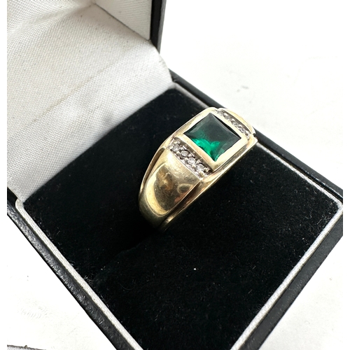 119 - 9ct gold emerald & diamond ring weight 6.7g