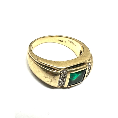 119 - 9ct gold emerald & diamond ring weight 6.7g