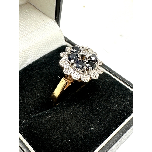 121 - 9ct gold sapphire & diamond ring weight 4.2g