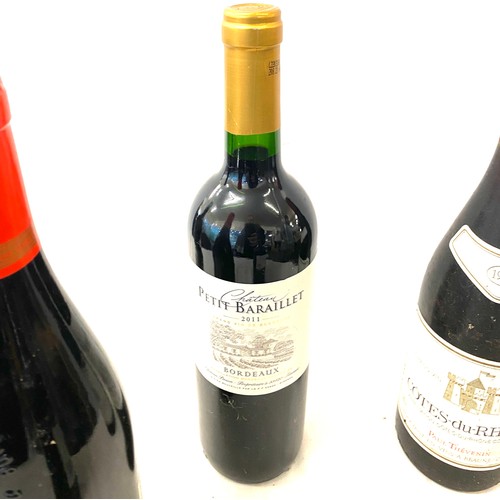 33 - 6 Bottles of assorted wine includes cotes du rhone, Pinotage, Libaio, Chateau des maze etc