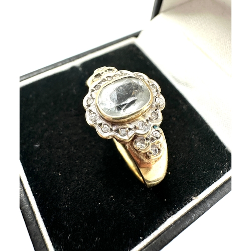 122 - 9ct gold gemstone & diamond ring weight 3.8g