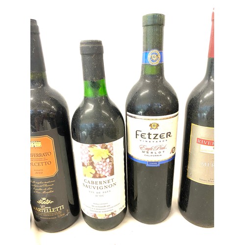 55 - 6 Bottles of assorted wine includes Fetzer, Carbernet,  River Route Merlot etc