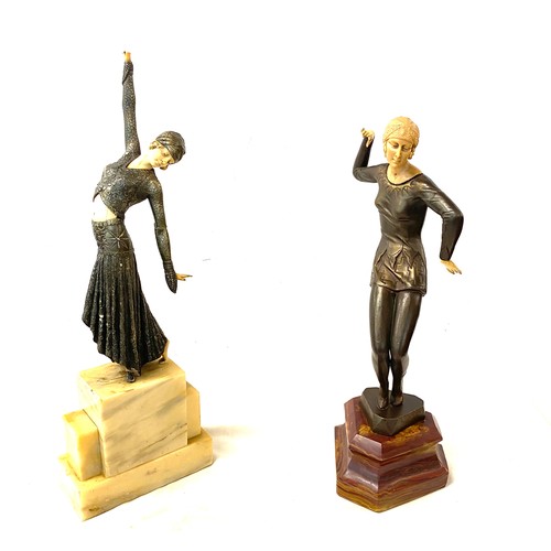 24 - 2 Vintage lady figure, both on stands, height approx 16 inches a/f