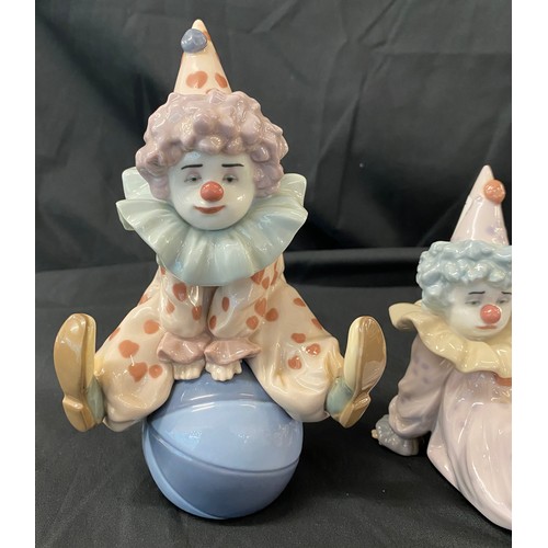 56 - Two Lladro clown figures includes  