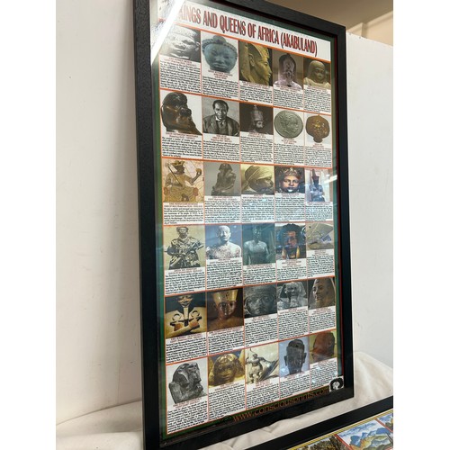 60 - Pair of framed King and Queen africa prints largest measures approx 25 inches wide 18 inches tall