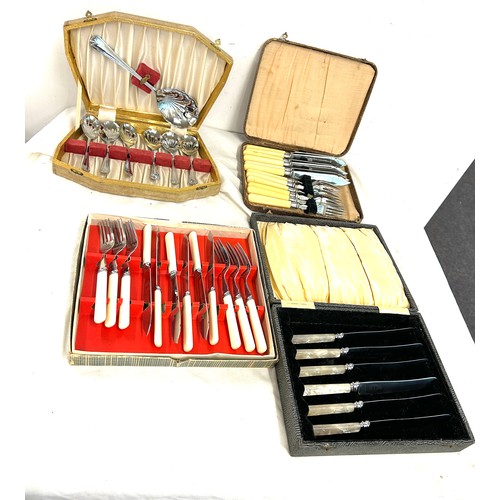 15 - 4 Vintage boxed cutlery sets