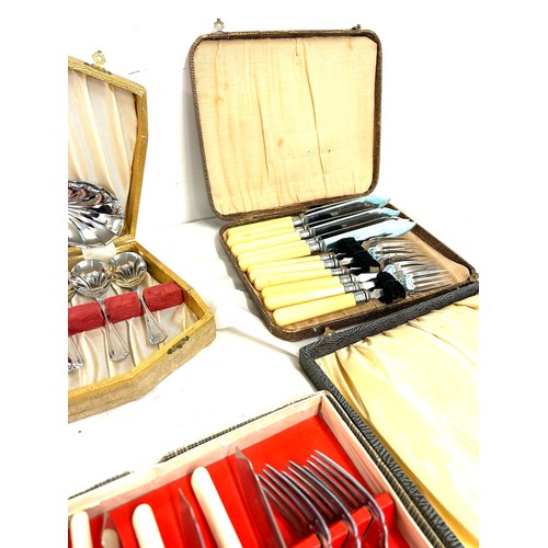 15 - 4 Vintage boxed cutlery sets