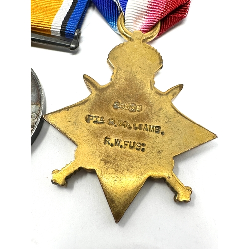 78 - ww1 trio medals star named to pte r.williams r.welsh fus the pair named to j.69548 r.o williams A.B ... 