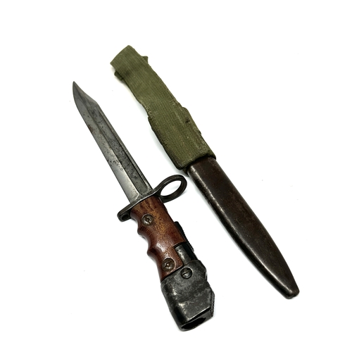 79 - British No 7 MK.1/L bayonet with scabbard & webbing frog